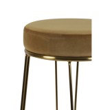 BAR STOOL VELVET CARAMEL GOLD - CHAIRS, STOOLS